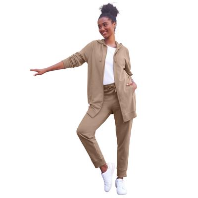 Plus Size Women's French Terry Jogger by ellos in Dark Taupe (Size M)
