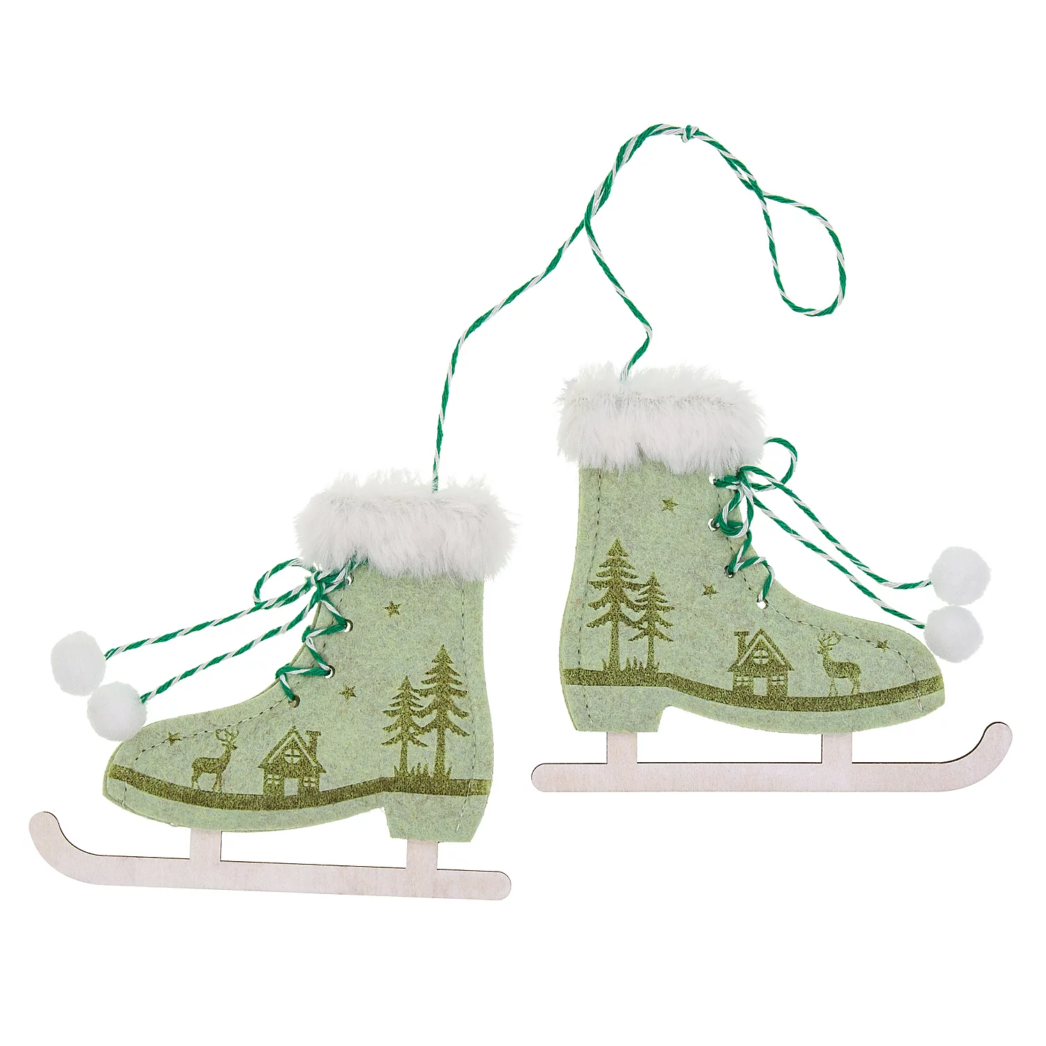 Suspension "patins à glace", vert menthe, 2 pièces
