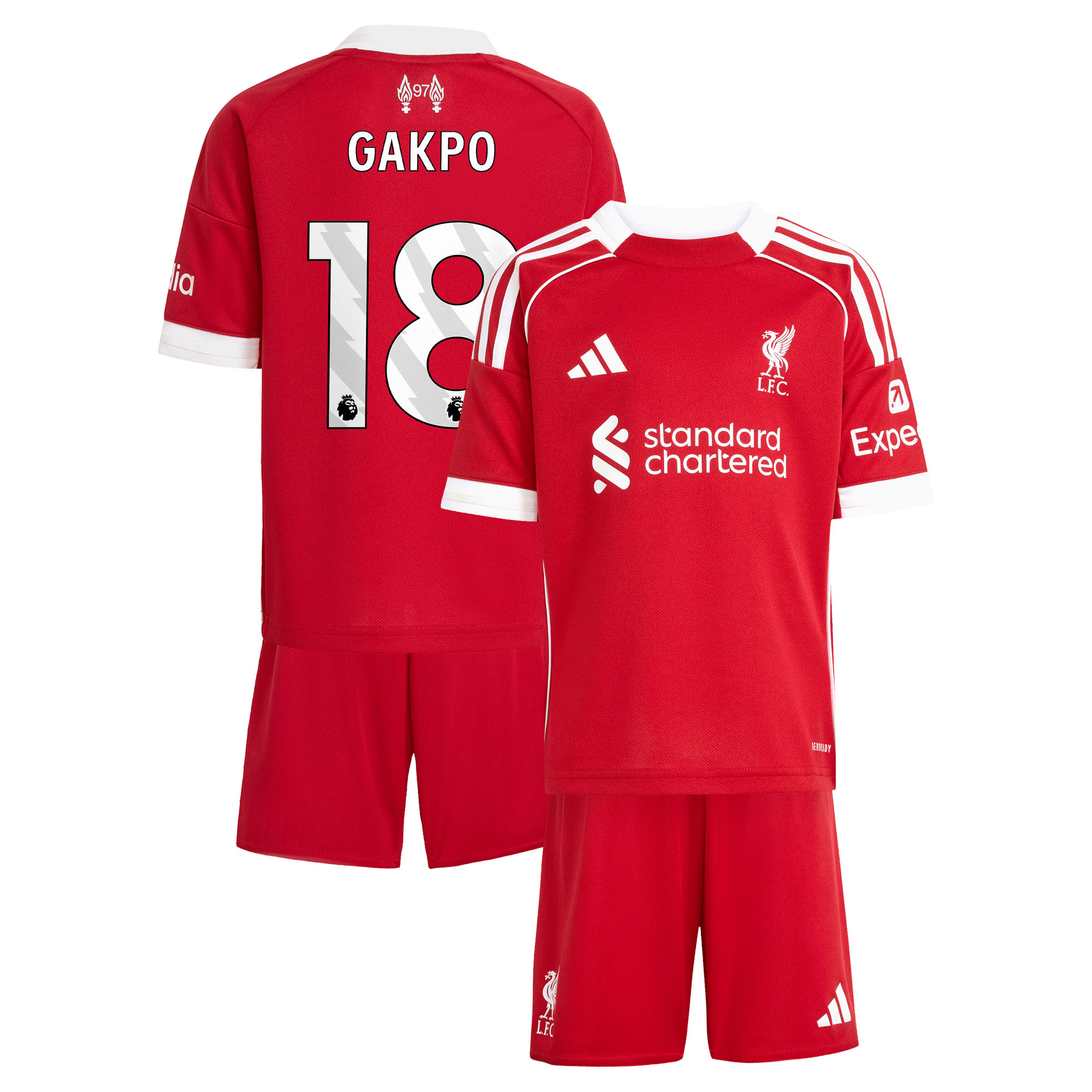 Liverpool adidas Mini-kit Domicile 25/26 avec flocage Gakpo 18 - unisexe Taille: 18-24 Months