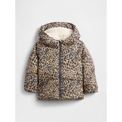 Gap Brown Leopard Print Puffer Jacket