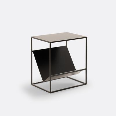 Miva Steel Side Table with Magazine Rack