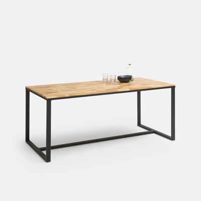 Hiba Oak & Steel Dining Table (Seats 8).