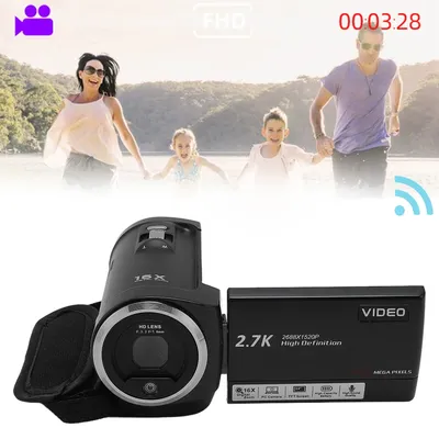 Digitale Videokamera, Videokamera, Camcorder, 16-facher digitaler Zoom, Loop-Aufnahme, 50 MP, 2,7 K HD, mit 1/4 Zoll Gewindeloch für Reisen