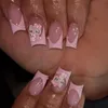 24 Stück chinesische quadratische Rüstungen, rosa französische Seite, Sanrio, süßer Hello Kitty-Bohrer, 3D-Rüstungsanzug mit weißen Perlen