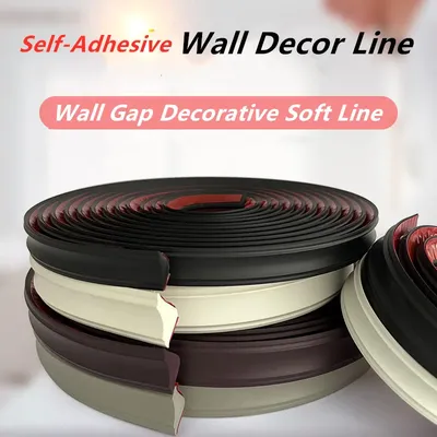 NBR Weiche Selbst-Adhesive Wand Lücke Dekorative Linie Wand Innen Lücke Decor Streifen Hause Wasserdichte Staubdicht Decke Baseboard Streifen Image