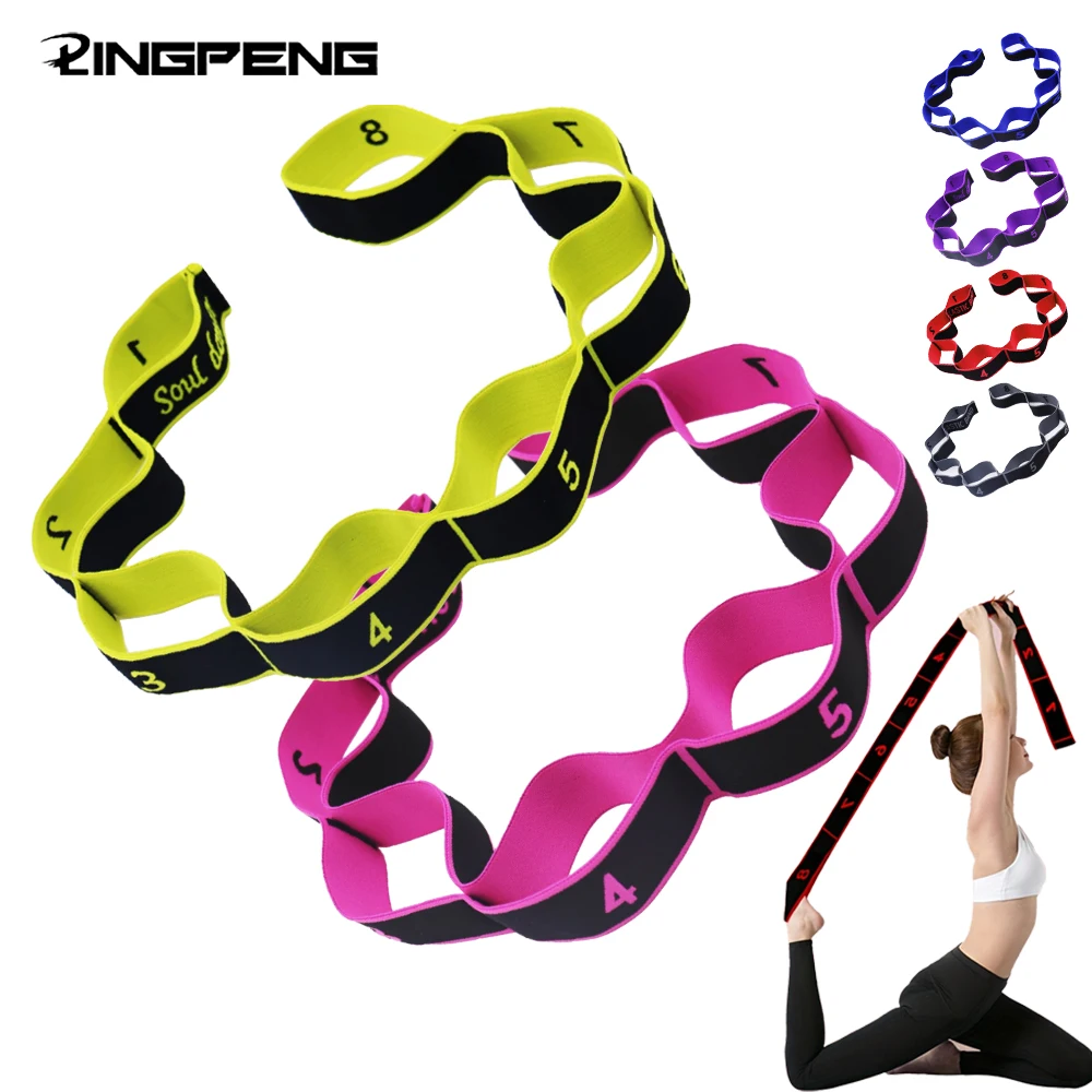8/10 Abschnitte Tanz Widerstand Band Yoga Stretching Pilates Fitness Digitale Elastizität Elastische Stretch Training Spannung Gürtel Image