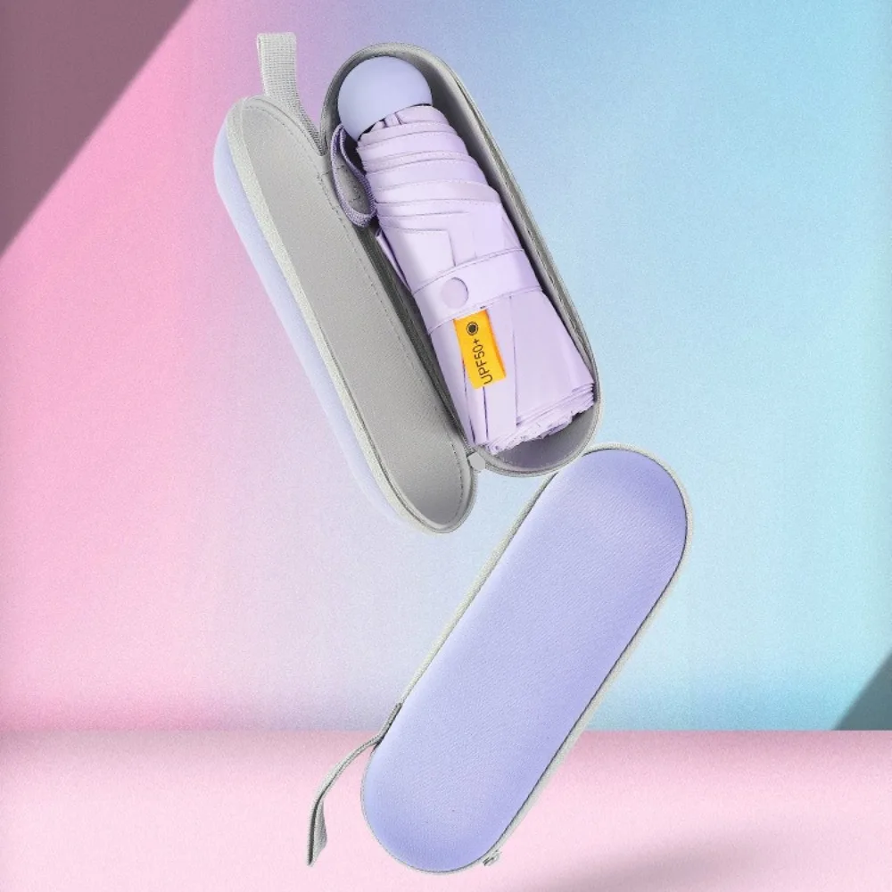 Kapselschirm, tragbar, UV-beständig, wasserdicht, kleines Haushalts-Regenausrüstung, leichter Sonnenschutz, isolierter Regenschirm Image