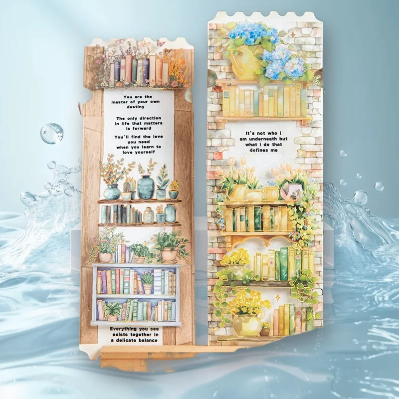 1 Packung/3 Packung 6 Stile Goldfolie Aufkleber Pack Bookish Journey Series Journal DIY Dekoration Collage Material Aufkleber Image