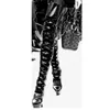 Schwarz Cross Strap Plattform Stiefel Dünne High Heel Über Knie High Fashion 2025, Sommer Casual Große Größe Frau Schuhe Zapatillas Mujer