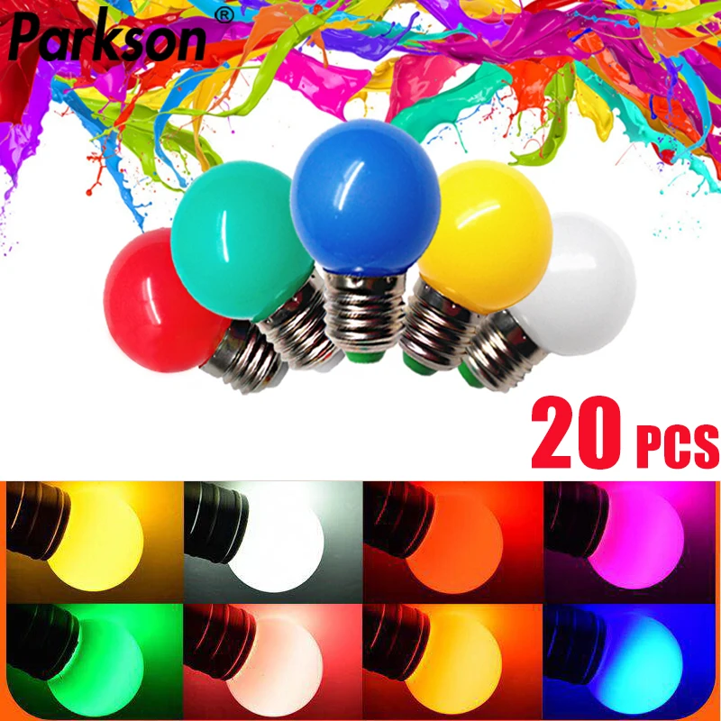 20PCS G45 E27 LED Glühbirne 1W 220V LED Bunte Licht Kronleuchter Birne Weihnachten Dekor Urlaub Lampe Esports dekorative Beleuchtung