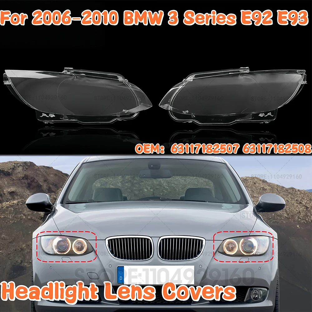 Scheinwerfer-Objektivabdeckungen für BMW E92 E93 Coupe Cabrio M3 2006–2010, Auto-Scheinwerfer-Objektiv, Glas, Ersatzschirm, Autozubehör Image