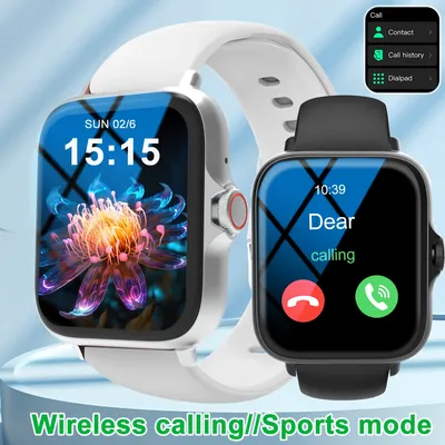 Smartwatch, kabelloses Anrufen/Bählen, Multisport-Modus, Alarm und Ablehnung für eingehende Anrufe, kurzer Nachrichtenalarm, Nachrichtenalarmansicht Image