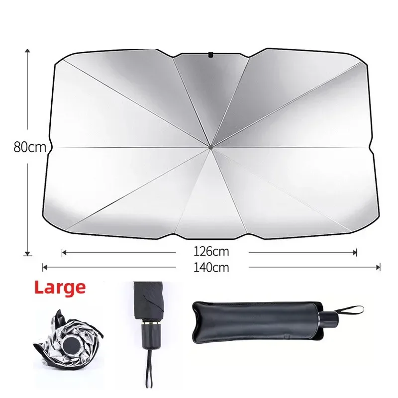 Auto Sonnenschirm Regenschirm Windschutzscheibe Sonnenschutz Wärmedämmung Tragbare Parkplatz Verwenden Auto Innen Regenschirm Stil Glas Image