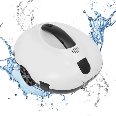 Pool Cleaner Cordless Robotic Pool Cleaner Vacuum IPX8 Waterproof Recharge 130 Mins Self Parking for Flat Ground Pool