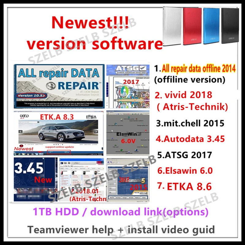 Neueste Auto-Daten-Software für alle Reparaturen 10.53 Mitchel 2015 Vivid 2018 Autodata 3.45 Elsawin 6.0 Etka 8.6 Atsg 2017 ECM TITANIUM 1.6 Image