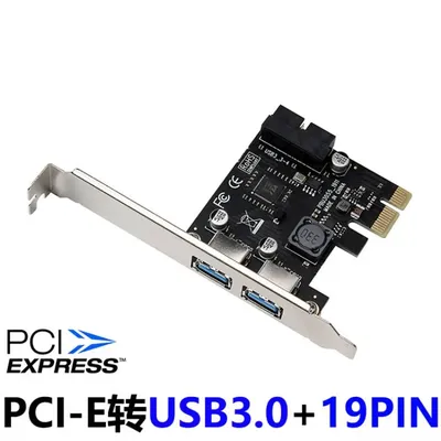 USB 3 pcie adapter 2 port usb zu pcie x1 Front Panel 20pin 20 pin USB 3,0 PCI-e PCI express hub controller Karte adapter für Miner Image