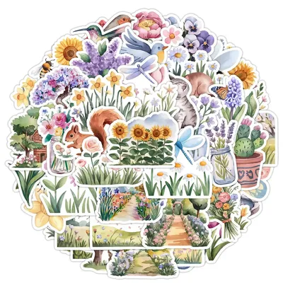 50 Stück Graffiti-Aufkleber der Spring-Serie – wasserfeste Dekoration für Wasserbecher, Computer- und Pflanzenillustrationen (Anime Worlds Store) Image
