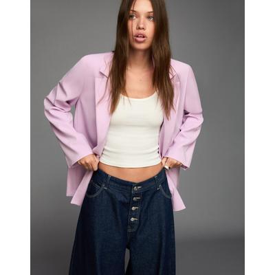 Bershka Blazer With Back Straps Women Xs Pink