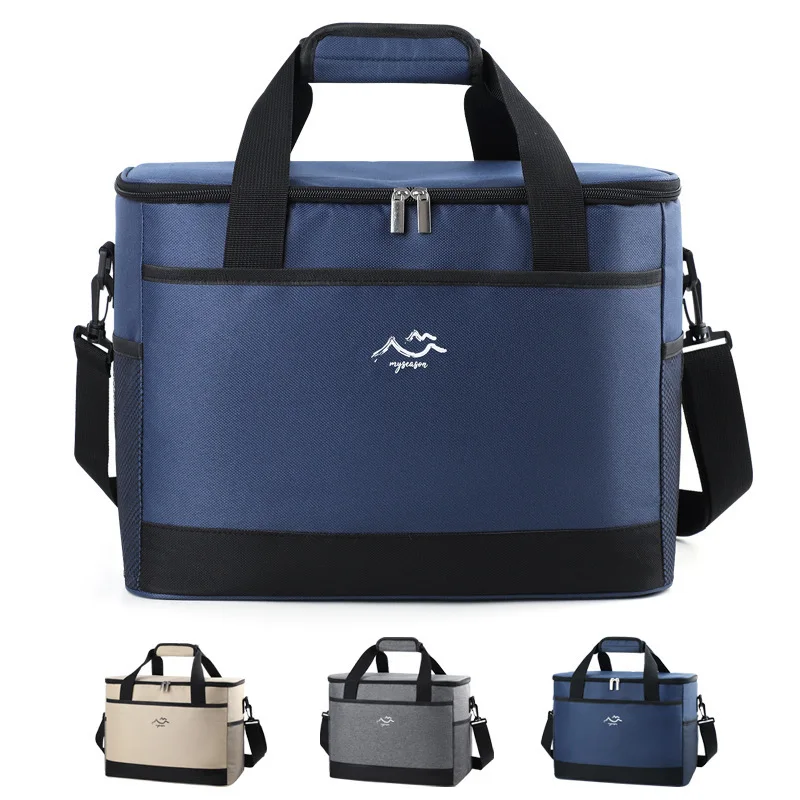 Neue tragbare Picknicktasche mit großer Kapazität, quadratische Outdoor-Campingtasche, Umhängetasche, Lunchbox, isolierte Tasche Image