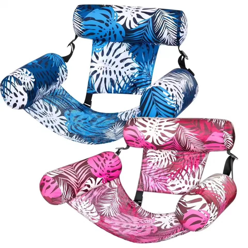 Pool Floats Stühle Aufblasbare Pool-Liege für Erwachsene mit Arm- und Rückenlehne, wasser schwimmende Liege, Wasser-Hängematte für den Sommer-Wasserspaß Image