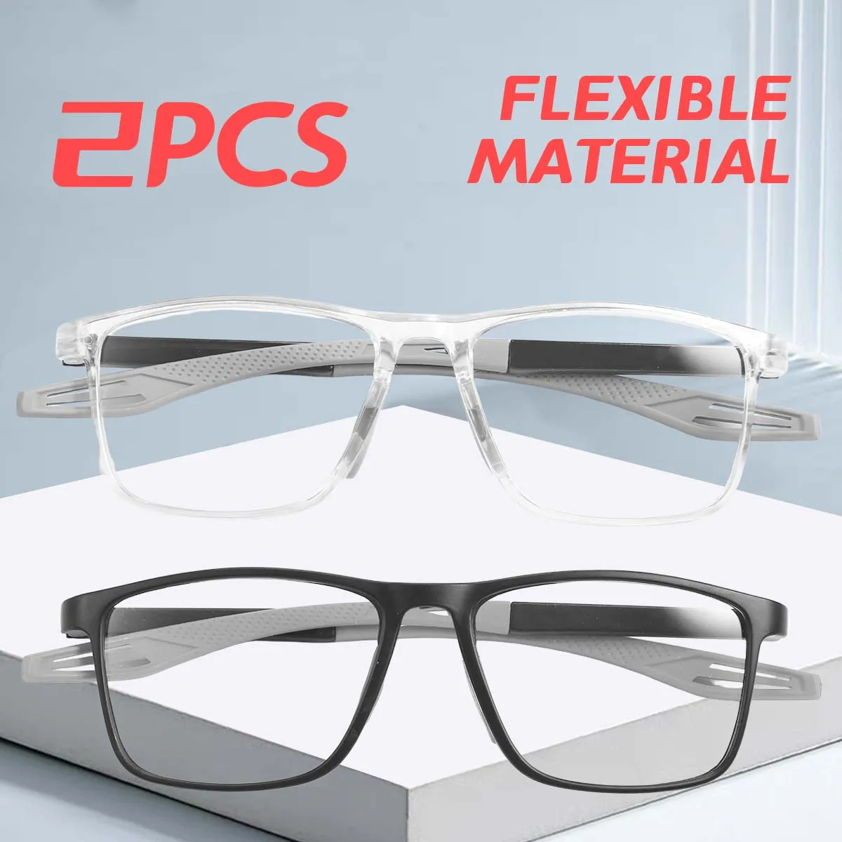 1/2/3/4Stk ​ ​ Blaulichtblockierende Lesebrille – flexibler Rahmen, sportlich und lesbar, Unisex +1,0 bis +4,0 ​ Image