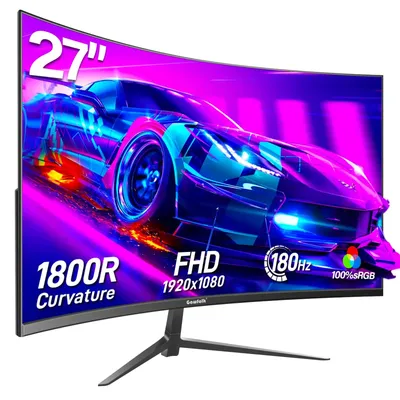 27-Inch 1800R Curved Rate Display 180Hz 1Ms Mprt Full Hd Curved Gaming Monitor for Computer Games, Home and Office Work - Perfect Gift Idea for Father, Husband, Friends