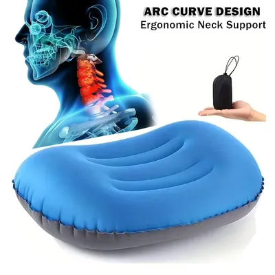 Travel Pillow with Ultralight Inflatable Pillow for Neck Lumbar Support Upgrade Backpacking Pillow