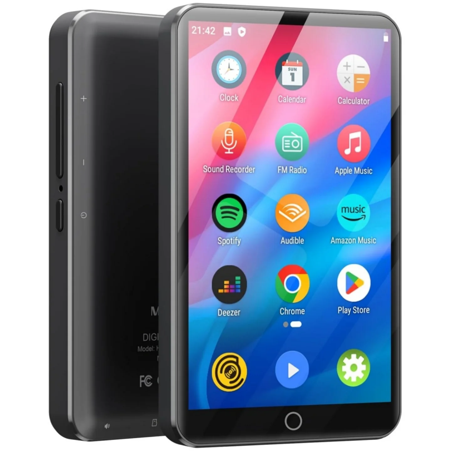 MP3-Player mit Bluetooth und WLAN, 4-Zoll-Touchscreen-Musikplayer Android 9.0 MTK 8 Core, MP4-Player mit Spotify, lautbar, Deezer, Am Image