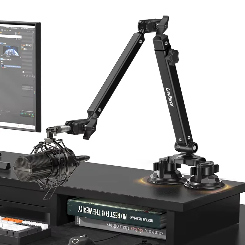 Lanparte verstellbarer Mikrofonständer mit Saugnapf, Kabelmanagement-/Schreibtischhalterung, Aufhängungsarm für K688 Ampligame AM8-BM88 Image