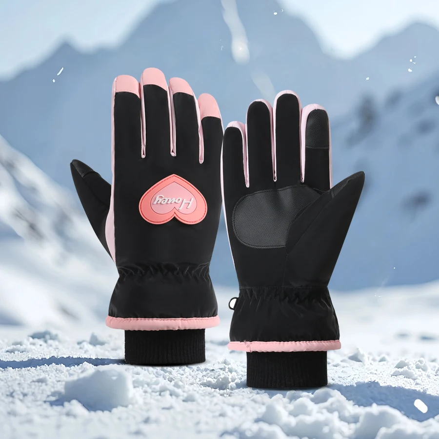 Fahrradhandschuhe für Erwachsene, Skihandschuhe mit dicker Samtisolierung, Winterhandschuhe mit Kälte- und wasserabweisenden Eigenschaften Image