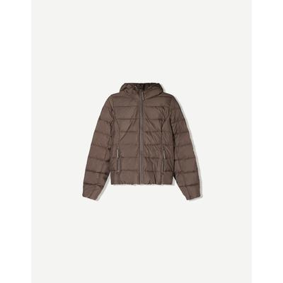 Bershka Light Puffer Jacket Women Xs Brown