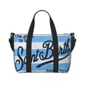 Borsa tote da spiaggia classica personalizzata S-Saints B-Barts per le donne Borse per la spesa da viaggio con motivo logo extra large da palestra