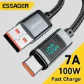 Essager 7A 100W USBA a Tipo C Cavo di ricarica super veloce Cavo dati in nylon per Xiaomi POCO Samsung con cavo display digitale a LED