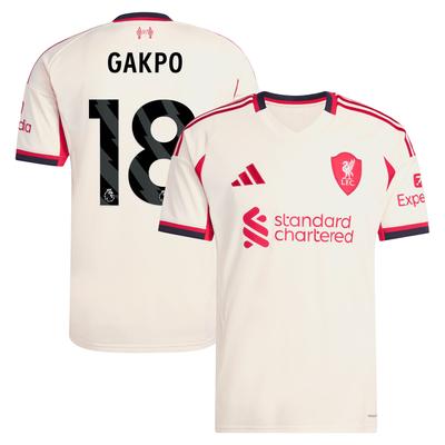 Liverpool adidas Auswärtstrikot 2025-26 mit Aufdruck Gakpo 18 Image