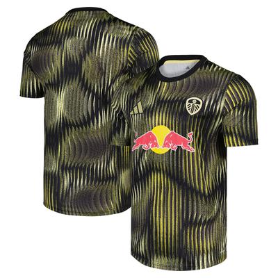 Leeds United adidas Pre-Match-Trikot – Schwarz Image