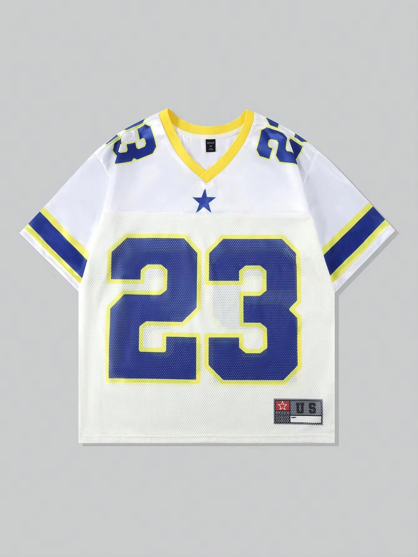 2025 neue Heiße frauen Sommer Y2K Mode Casual Shirt Straße Retro Hip Hop 23, Hemd V-ausschnitt Lose Atmungsaktiv Schnell trocknend T-Shirt