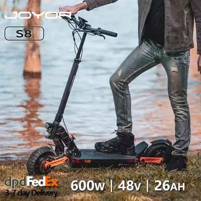 JOYOR S8 E-Scooter 600W mit 48V 26Ah Akku, 90 km Reichweite 25 km/h, 10 Zoll Faltbarer Elektroroller für Erwachsene