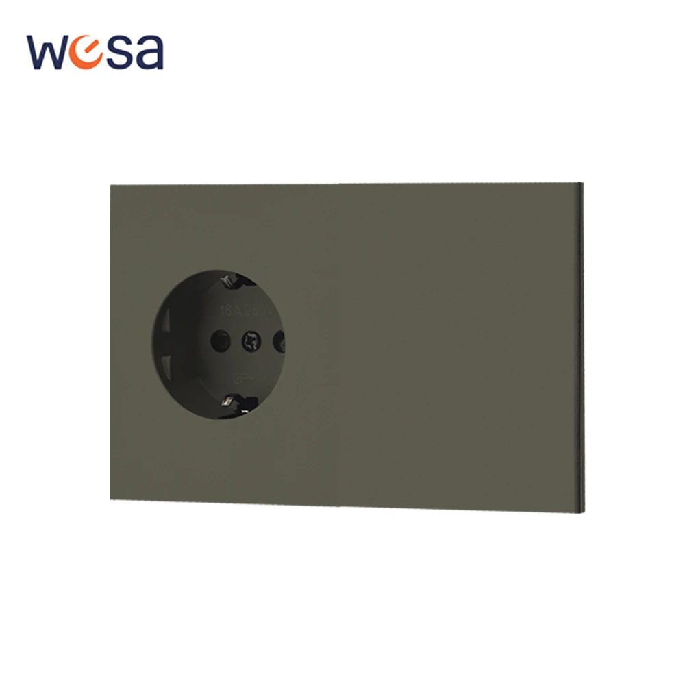 Grauer Knopf, Lichtschalter, Steckdosen, eingebettete Steckdose, integriertes Panel, Hautgefühl, Farbe, DIY-Kombination, eingebettete Farbe, Zuhause