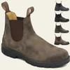 Retro Herren Chelsea Stiefel Bequeme rutschfeste Lederstiefel Herren High Top Motorradstiefel Casual Paar Schuhe Plus Größe 35-49