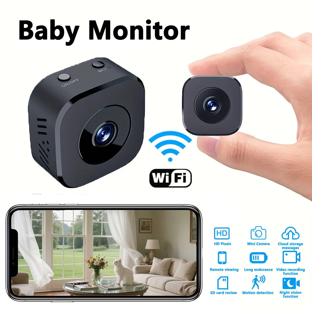 1080P HD Mini WiFi Telecamera di sicurezza interna Sorveglianza di sicurezza Baby Monitor Visione notturna Videocamera IP Cam Registratore audio video