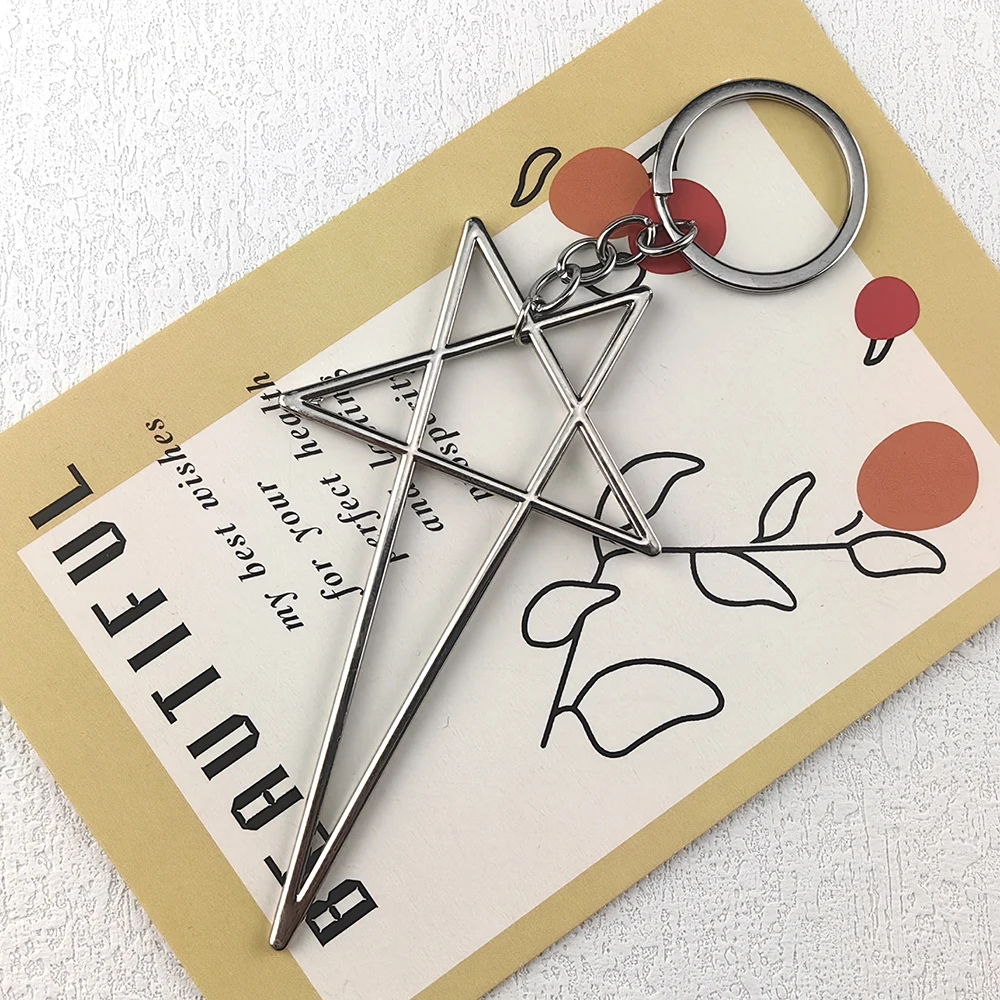Punk Hip Hop Schlüsselanhänger Halsband Y2K Mode Unisex Gothic Star Charms Anhänger Halskette Schlüsselanhänger Schmuck Accessoires Geschenke