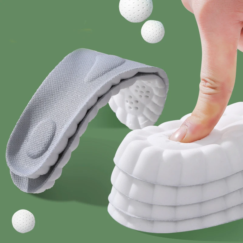 Hochelastische, stoßdämpfende, desodorierende und schweißabsorbierende Einlegesohlen, Pu-Wolken-Walking-Einlegesohlen für Männer und Frauen Image