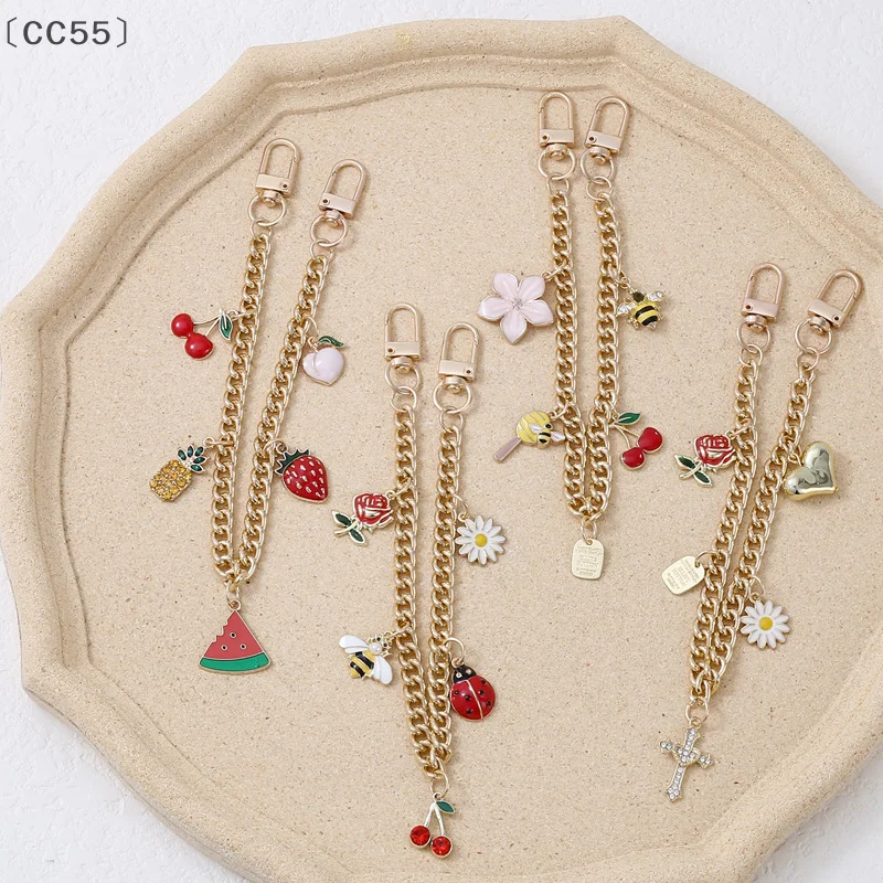 ieniaCC55 Maga Kolye Flash Cherry Bag verziert mit mehrfarbigem Mode-Auto-Schlüsselanhänger-Anhänger Cherry Keylink Designer-Tasche Image