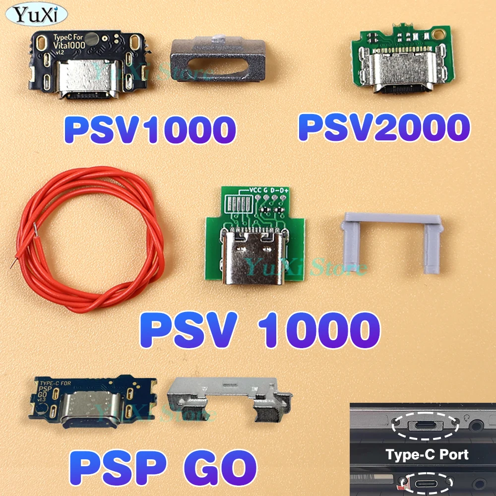 Typ-C-Ladeanschluss für PS Vita PSV 1000 2000, DIY USB-C Typ C-Ladebuchse, Heckstecker für PSP GO-Schnittstellenanschlüsse Image
