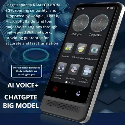 M12 Intelligent Voice Translator ChatGPT 4,02 Zoll Offline-Übersetzungspolitur, Ukrainisch, Russisch, Arabisch, Englisch, Portugiesisch Image