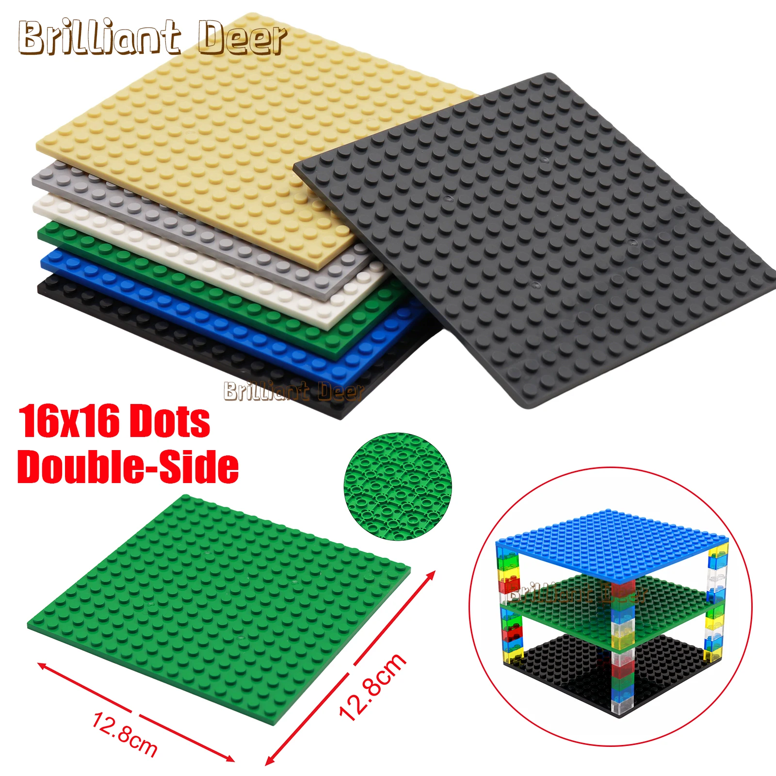 4PCS Double Sided 16X16 Punti Classico Piatto di Base Building Blocks Mattoni Piastre di Base FAI DA TE MOC Building Blocks Città Costruzione giocattoli