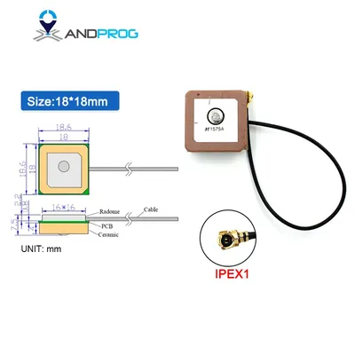 Cheaper GPS Antenna active Built-in Internal u.FL Plug 18*18