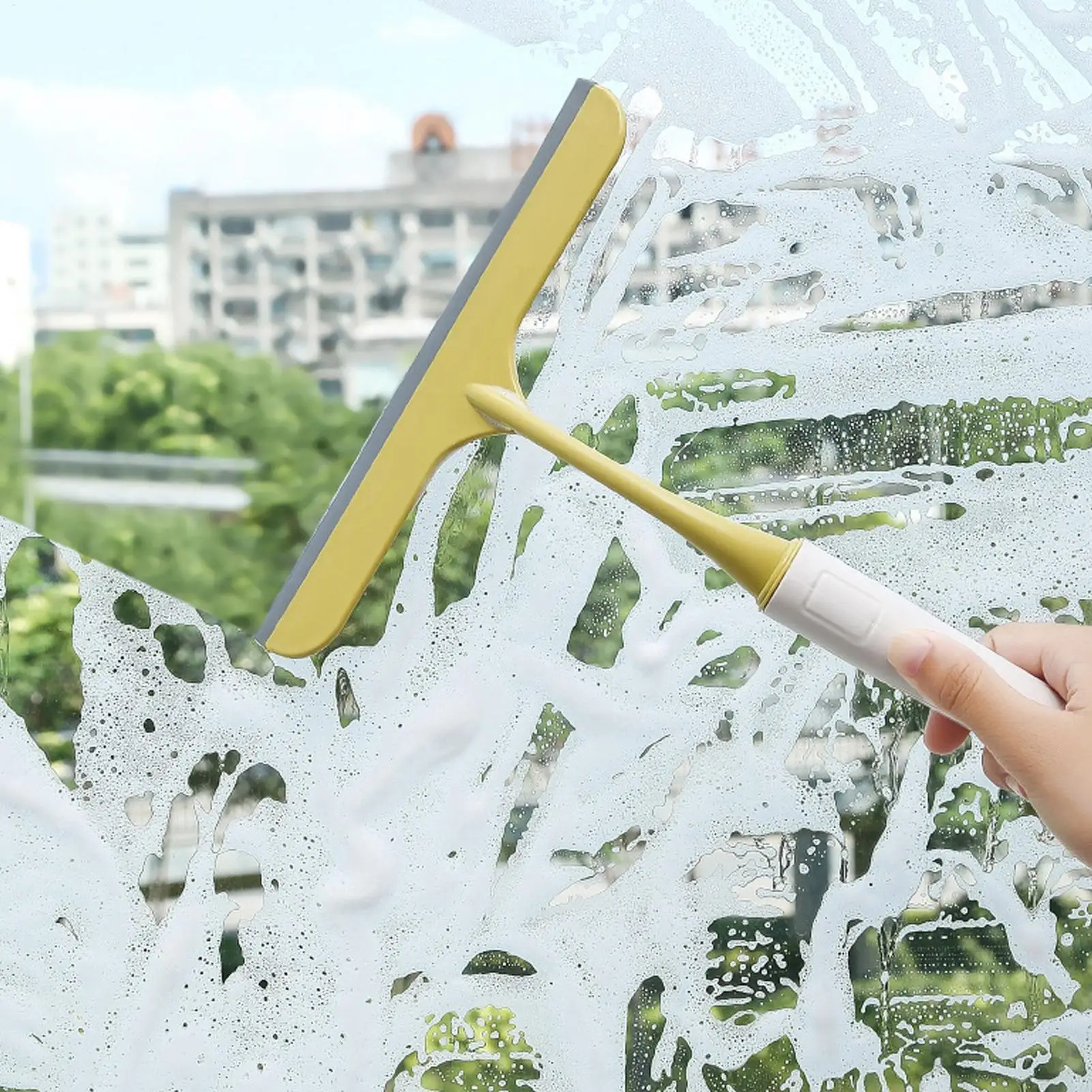 Duschabzieher für Glastüren, Fensterabzieher, Reiniger für die Dusche, Glasfensterwischer, Bildschirmspiegel, Reinigungswerkzeug für die Küche Image