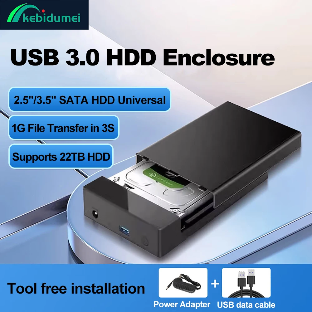 Boîtier de disque dur USB3.0 2.5/3.5 pouces, boîtier de disque dur SATA vers USB 3.0, lecteur de disque dur externe, adaptateur 5Gbps 22 to, boîtier HDD pour PC