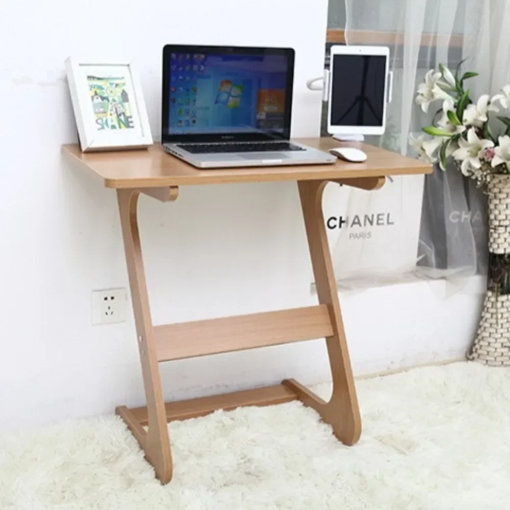 Bambus Z-förmiger Schreibtisch Nachttisch Notebook Schreibtisch Sofa Aufbewahrung Schreibtisch Multifunktionaler Büroschreibtisch Umweltfreundlicher Beistelltisch